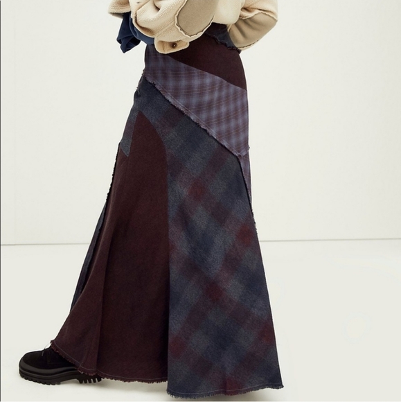 Free People Dresses & Skirts - NEW Free People Palma Mixed Plaid Maxi Skirt